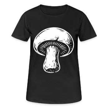 Champignon Pilzsammler - Pilze - Spruch - Frauen T-Shirt atmungsaktiv - Schwarz - Vorne - AI Model Female 172 light (172cm)