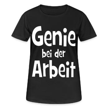 Genius at work - office - job - work - Women's Breathable T-Shirt - black - Front - AI Model Female 172 light (172cm)