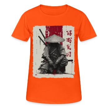 Épée de samouraï, guerrier japonais, combattant ninja - T-shirt respirant Femme - orange néon - Devant - AI Model Female 172 dark (172cm)