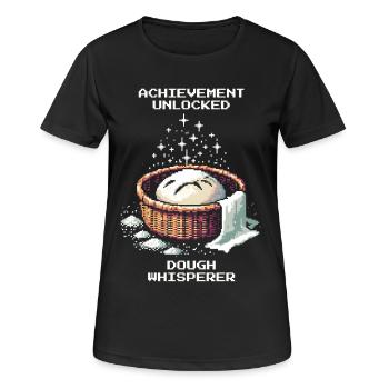 Succès débloqué : Dough Whisperer | Pain - T-shirt respirant Femme - noir - Devant - AI Model Female 172 light (172cm)