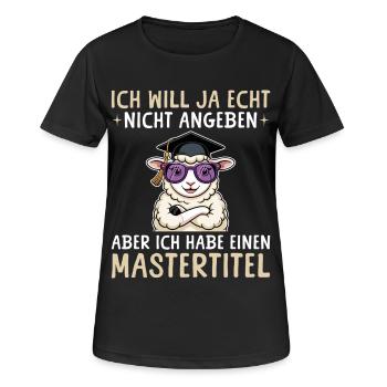 Master Abschluss geschafft - Schaf mit Mastertitel - Frauen T-Shirt atmungsaktiv - Schwarz - Vorne - AI Model Female 172 light (172cm)