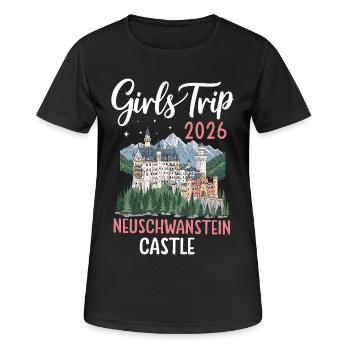 Voyage entre filles 2026 Château de Neuschwanstein - T-shirt respirant Femme - noir - Devant - AI Model Female 172 light (172cm)
