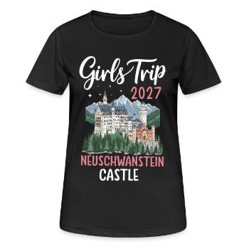 Voyage entre filles 2027 Château de Neuschwanstein - T-shirt respirant Femme - noir - Devant - AI Model Female 172 light (172cm)