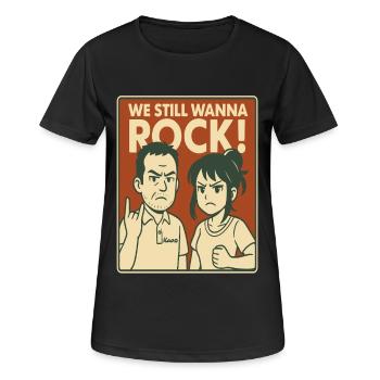 Rebellisches Rock-Elternduo - Frauen T-Shirt atmungsaktiv - Schwarz - Vorne - AI Model Female 172 light (172cm)