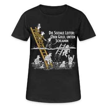 The Social Ladder - Women's Breathable T-Shirt - black - Front - AI Model Female 172 light (172cm)