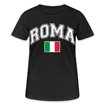 Rome Roma Rome Italy flag - Women's Breathable T-Shirt - black - Front - AI Model Female 172 light (172cm)