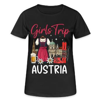 Girls Trip Austria - Frauen T-Shirt atmungsaktiv - Schwarz - Vorne - AI Model Female 172 light (172cm)