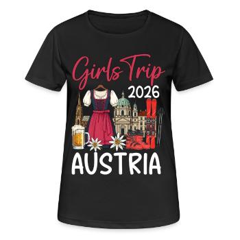 Girls Trip 2026 Austria - Frauen T-Shirt atmungsaktiv - Schwarz - Vorne - AI Model Female 172 light (172cm)