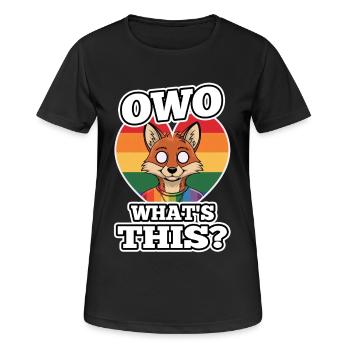 OwO What's This? - Frauen T-Shirt atmungsaktiv - Schwarz - Vorne - AI Model Female 172 light (172cm)