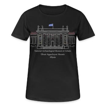 Athen Nationales Archaeologisches Museum Zeichnung - Frauen T-Shirt atmungsaktiv - Schwarz - Vorne - AI Model Female 172 light (172cm)