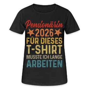Pensioner 2026 - Women's Breathable T-Shirt - black - Front - AI Model Female 172 light (172cm)