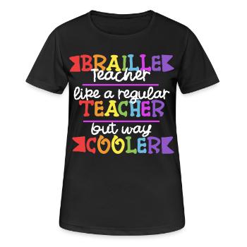 Braille Teacher Braille Dotum - Women's Breathable T-Shirt - black - Front - AI Model Female 172 light (172cm)