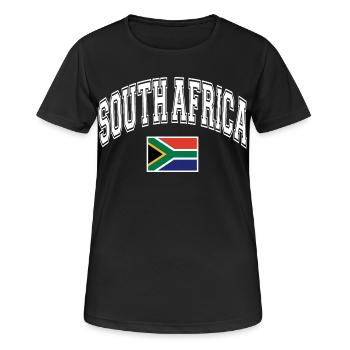 South Africa South Africa Flag - Women's Breathable T-Shirt - black - Front - AI Model Female 172 light (172cm)