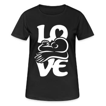 Baby Drinking Breastfeeding Mom LOVE - Women's Breathable T-Shirt - black - Front - AI Model Female 172 light (172cm)