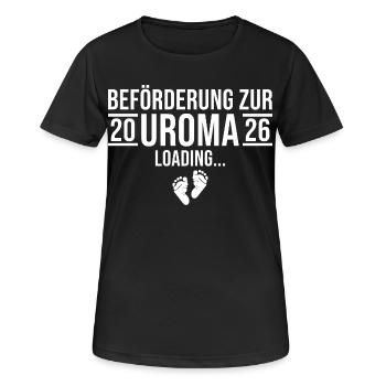 Uroma 2026 loading - Werdende Urgroßmutter - Frauen T-Shirt atmungsaktiv - Schwarz - Vorne - AI Model Female 172 light (172cm)