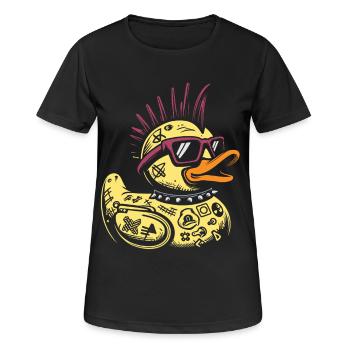 Punk Rocker Duck Rubber Duck Punk Rock - Women's Breathable T-Shirt - black - Front - AI Model Female 172 light (172cm)