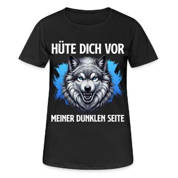 Wolf Spirit BEWARE MY DARK SIDE - Women's Breathable T-Shirt - black - Front - AI Model Female 172 light (172cm)