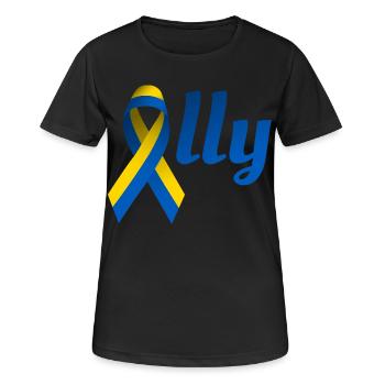 Boucle de l’allié de l’Ukraine - T-shirt respirant Femme - noir - Devant - AI Model Female 172 light (172cm)