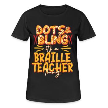 Braille Teacher Braille Dotum - Women's Breathable T-Shirt - black - Front - AI Model Female 172 light (172cm)