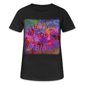 Mots & Oiseaux V1 - T-shirt respirant Femme - noir - Devant - AI Model Female 172 light (172cm)