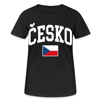 Drapeau de la République tchèque - T-shirt respirant Femme - noir - Devant - AI Model Female 172 light (172cm)