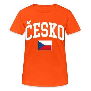 Tschechien Flagge - Frauen T-Shirt atmungsaktiv - Neonorange - Vorne - AI Model Female 172 dark (172cm)