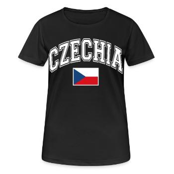 Drapeau de la République tchèque - T-shirt respirant Femme - noir - Devant - AI Model Female 172 light (172cm)