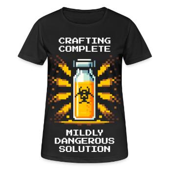 Fabrication terminée – solution délicate | Chimie - T-shirt respirant Femme - noir - Devant - AI Model Female 172 light (172cm)