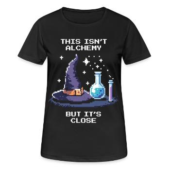 Pas d'alchimie, on y est presque | Laboratoire de chimie - T-shirt respirant Femme - noir - Devant - AI Model Female 172 light (172cm)