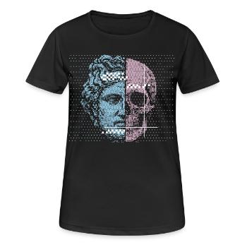 Digital Split Ancient Face Skull Art Design - Women's Breathable T-Shirt - black - Front - AI Model Female 172 light (172cm)