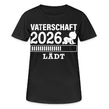Werdender Papa VATERSCHAFT WIRD GELADEN 2026 - Frauen T-Shirt atmungsaktiv - Schwarz - Vorne - AI Model Female 172 light (172cm)