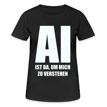 L’IA est là pour me comprendre - en blanc - T-shirt respirant Femme - noir - Devant - AI Model Female 172 light (172cm)