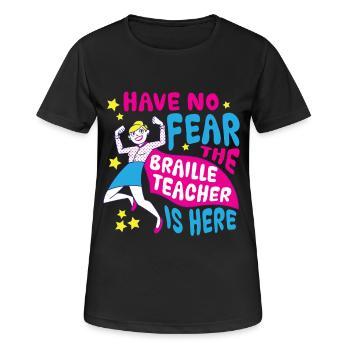 Braille Teacher Braille Dotum - Women's Breathable T-Shirt - black - Front - AI Model Female 172 light (172cm)