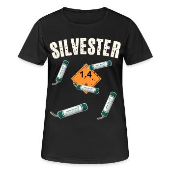 Silvester Feuerwerk - Frauen T-Shirt atmungsaktiv - Schwarz - Vorne - AI Model Female 172 light (172cm)