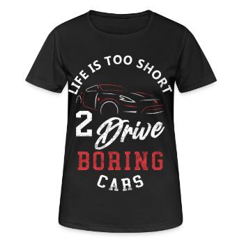 Sportwagen Humorvolle Phrase - Frauen T-Shirt atmungsaktiv - Schwarz - Vorne - AI Model Female 172 light (172cm)