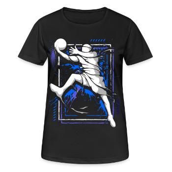 Basketballer - Basketball - Basketballspieler - Frauen T-Shirt atmungsaktiv - Schwarz - Vorne - AI Model Female 172 light (172cm)
