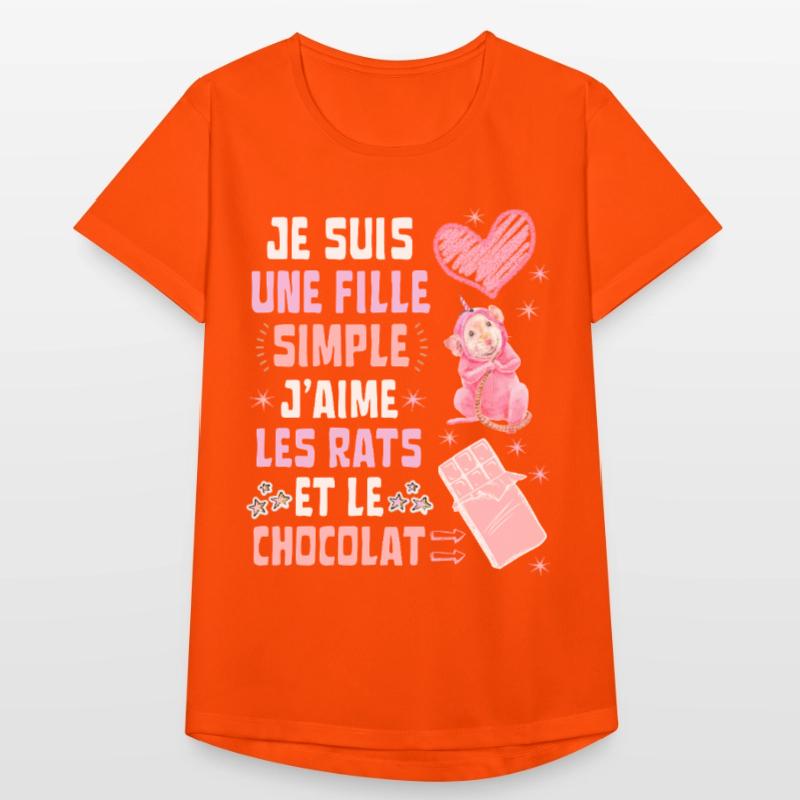 Ich bin ein einfaches Ratten- und Schokoladenmädchen Frauen T-Shirt atmungsaktiv