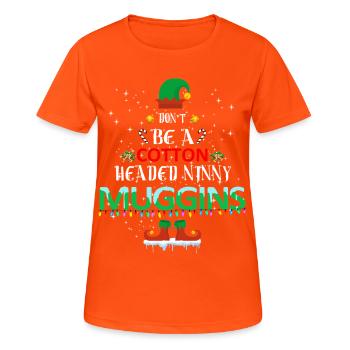 Baumwollkopf Muggins Weihnachten - Frauen T-Shirt atmungsaktiv - Neonorange - Vorne - AI Model Female 172 dark (172cm)