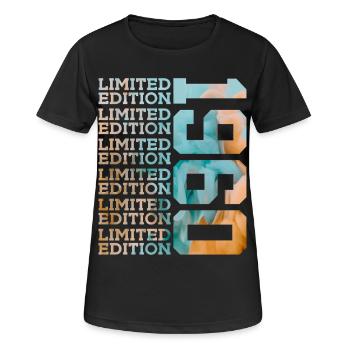 LIMITED EDITION 1960 66 JAHRE 66. GEBURTSTAG - Frauen T-Shirt atmungsaktiv - Schwarz - Vorne - AI Model Female 172 light (172cm)
