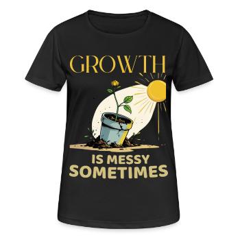 Métaphore de la croissance avec une fleur en pot - T-shirt respirant Femme - noir - Devant - AI Model Female 172 light (172cm)