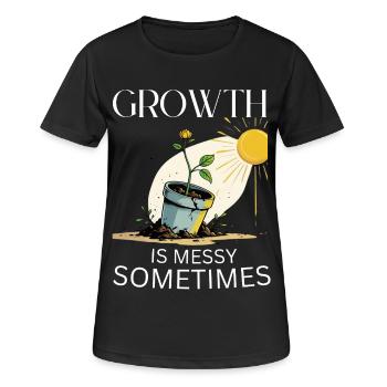 Métaphore de la croissance avec fleur et soleil - T-shirt respirant Femme - noir - Devant - AI Model Female 172 light (172cm)