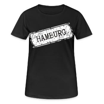 Streetstyle Hambourg Ville Imprimer - T-shirt respirant Femme - noir - Devant - AI Model Female 172 light (172cm)