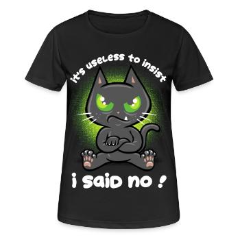 Chat têtu - T-shirt respirant Femme - noir - Devant - AI Model Female 172 light (172cm)