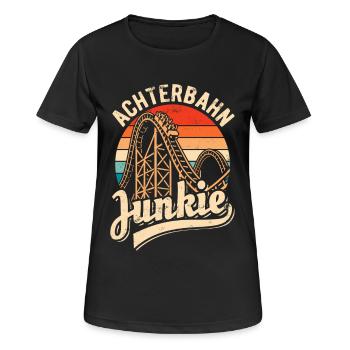 Accro aux montagnes russes - Fan d'adrénaline - Looping - T-shirt respirant Femme - noir - Devant - AI Model Female 172 light (172cm)
