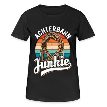 Achterbahn Junkie - Looping - Frauen T-Shirt atmungsaktiv - Schwarz - Vorne - AI Model Female 172 light (172cm)