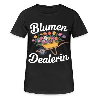 Blumendealerin - Frauen T-Shirt atmungsaktiv - Schwarz - Vorne - AI Model Female 172 light (172cm)