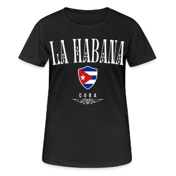 Ich liebe Havanna, kubanischer Stolz - Frauen T-Shirt atmungsaktiv - Schwarz - Vorne - AI Model Female 172 light (172cm)