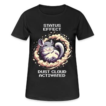 Statuseffekt: Staubwolke aktiv | Chinchilla - Frauen T-Shirt atmungsaktiv - Schwarz - Vorne - AI Model Female 172 light (172cm)
