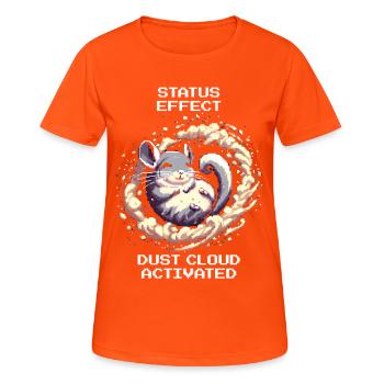 Statuseffekt: Staubwolke aktiv | Chinchilla - Frauen T-Shirt atmungsaktiv - Neonorange - Vorne - AI Model Female 172 dark (172cm)