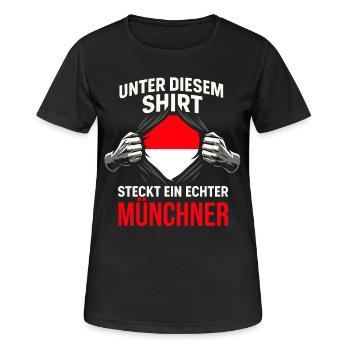 München Fußball Fan - Frauen T-Shirt atmungsaktiv - Schwarz - Vorne - AI Model Female 172 light (172cm)
